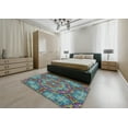 thumbnail image 4 of Ahgly Company Indoor Rectangle Patterned Blue Green Abstract Area Rugs, 6' x 9', 4 of 6