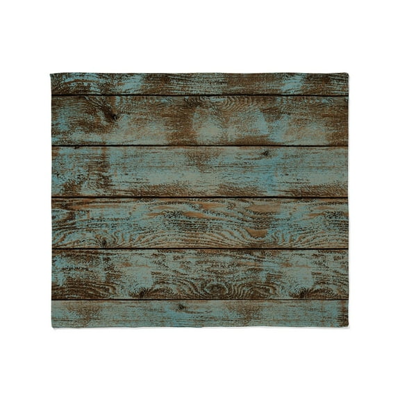 CafePress - Rustic Western Turquoise Barn Wood Throw Blanket - Soft Fleece Throw Blanket, 50"x60" for All Ages
