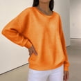 thumbnail image 4 of Womens Oversized Long Sleeve Pullovers Solid Color Crewneck Long Sleeve Casual Tops Waffle T-shirt, 4 of 5