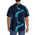 thumbnail image 5 of Disketp Men's Hawaiian Blue Marble And Gold Print Shirts Button Down Holiday Beach Shirts-3X-Large, 5 of 7