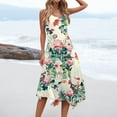 thumbnail image 7 of YDKZYMD Summer Casual Dresses for Women Floral Flowers Wedding Maxi Beach Boho Tank Dresses Hem Sundress Petite Sleeveless Midi Dress with Pockets Green XXL, 7 of 7