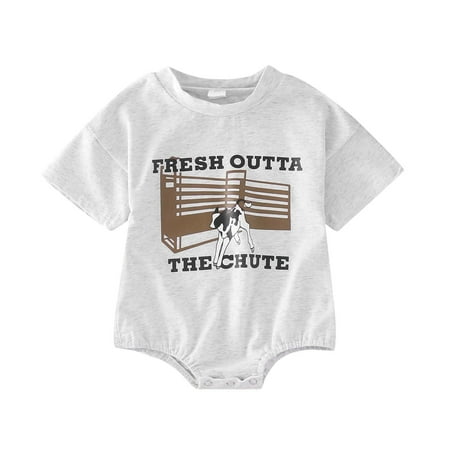 

Follure Boys Girls Short Sleeve Letter Cartoon Printed Pullover Romper Sweatshirt Bodysuits Organic Baby Boy Clothes Boys Clothes 6-9 Months