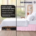 thumbnail image 5 of SGI bedding 9 inch Drop Wraparound Bed Skirt Queen Size - No Lifting Required, Adjustable Easy Fit Elastic Strap, Classic Gathered Styling Dust Ruffle, Fade Resistant -Pink, 5 of 7