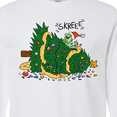thumbnail image 4 of Inktastic Tiny Dinosaur Destroying Christmas Tree Long Sleeve T-Shirt, 4 of 5