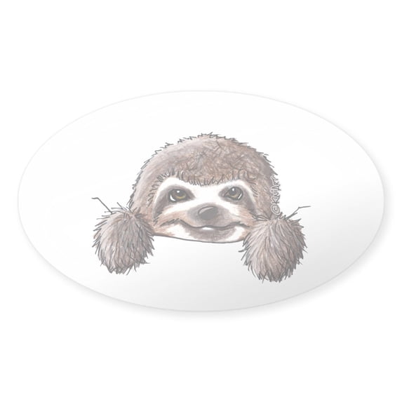 CafePress - Kiniart Pocket Sloth - Sticker (Oval)