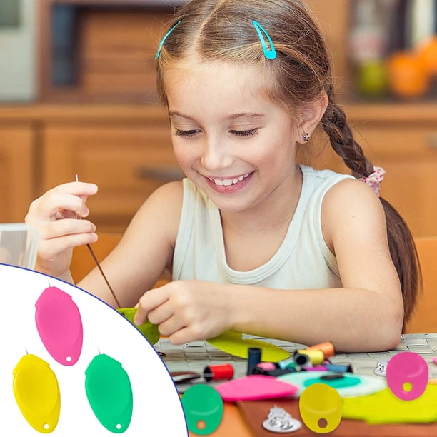 Juego de enhebrador de agujas para uso manual y de máquina de coser | Enhebradores de agujas de plástico y aluminio de bricolaje | Alambre elástico de acero inoxidable | Surtido Multicolor | Paquete