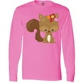 thumbnail image 3 of Inktastic Spring Animals, Cute Squirrel, Colorful Flowers Long Sleeve T-Shirt, 3 of 5