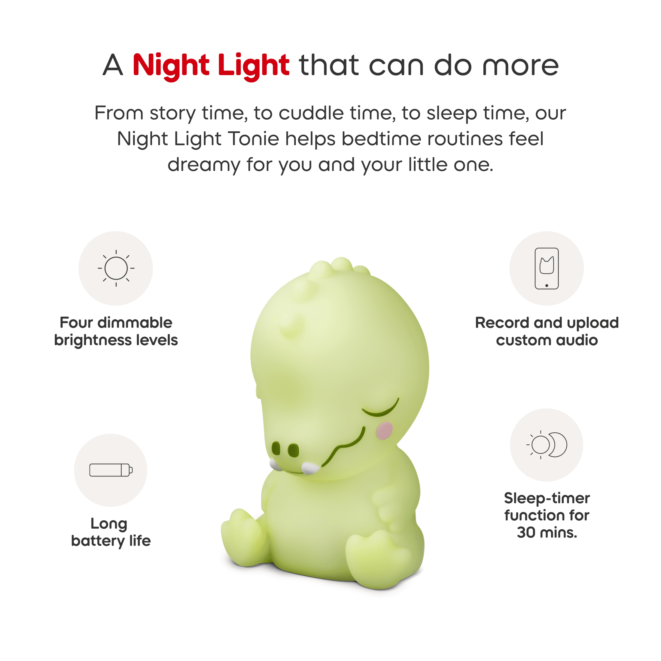 tonies Sleepy Friends: Sleepy Crocodile Night Light, Age Group 1+