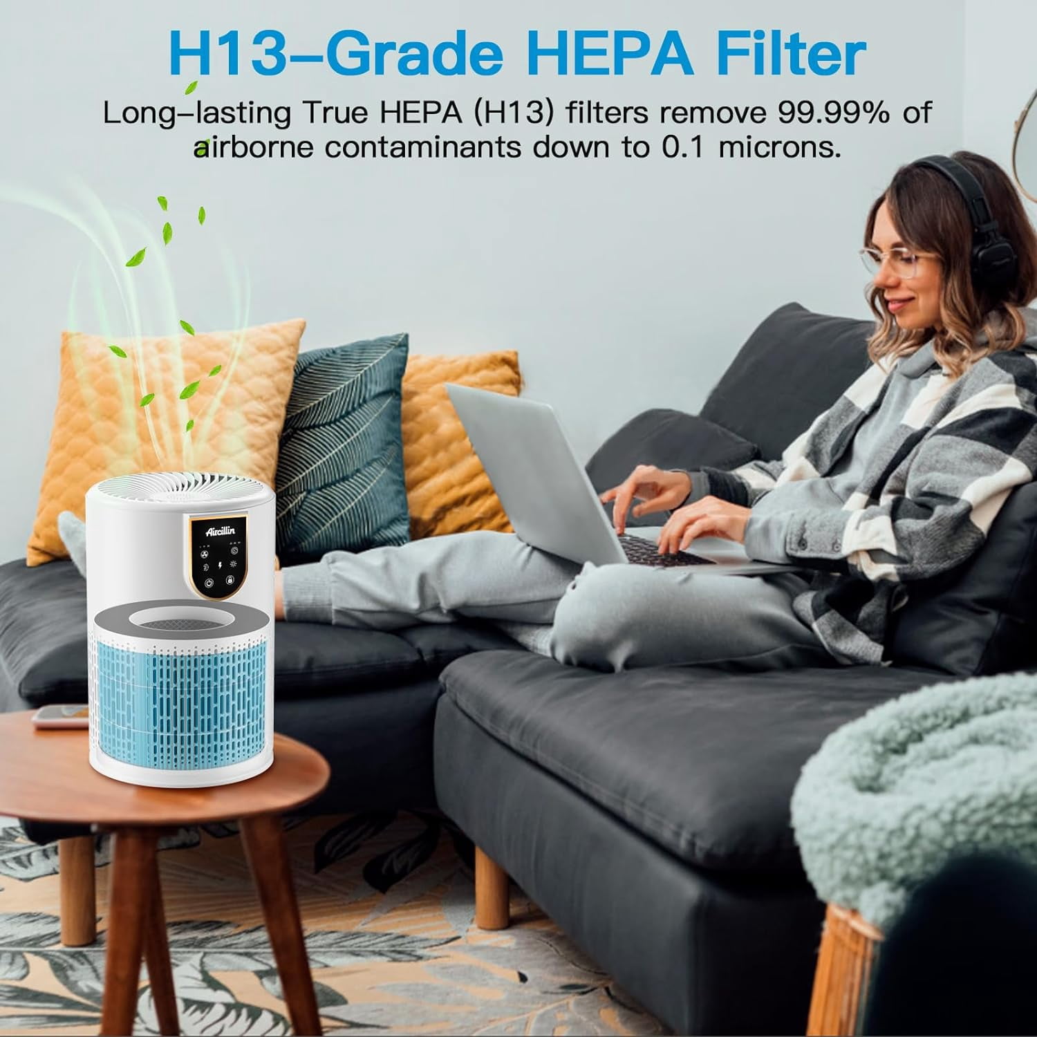 Air Purifier AP0801 Replacement Filters 2-Pack, Activated Carbon Filter, H13 True HEPA Filter