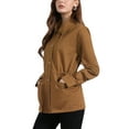 thumbnail image 4 of INSPIRE CHIC Women's Utility Jackets Drawstring Waist Flap Pocket Zip Button Jackets M Caramel, 4 of 6