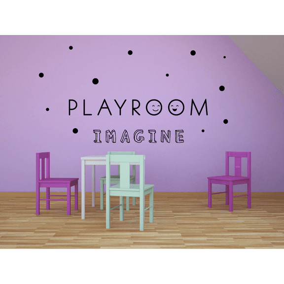 Playrooms Imagine Circles Playroom Play Rooms Quotes Wall Sticker Art Decal for Kids Room Playground Playhouse Nursery Kindergarten House Fun Decor Stickers Wall Art Vinyl Decoration Size (18x20 inch)