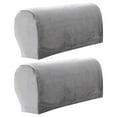 thumbnail image 2 of simhoa Thick Sofa Armrest Covers Arm Covers Solid Soft Slipcovers with Pins Non Slip Armrest Protector Washable Detachable light gray, 2 of 7