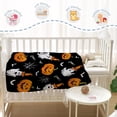 thumbnail image 4 of Halloween Throw Blanket Baby Blanket Small Black Spooky Pumpkin Ghost Blanket for Toddler Infant Pet Crib Stroller Decorative Soft Lightweight Fuzzy Plush Fleece Blankets and Throws 30x40, 4 of 6