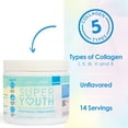 thumbnail image 5 of SkinnyFit Super Youth Collagen, Multi Collagen Peptides Powder, Probiotics, Fiber, Hyaluronic Acid, Anti-Aging, Gut Health Support, NON GMO, Gluten Free, Sugar Free, Unflavored, 14 Servings, 5 of 7