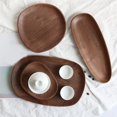 thumbnail image 4 of Platos de cena de madera bandeja ovalada irregular para pan Platos de té fruta para seca, 4 of 11