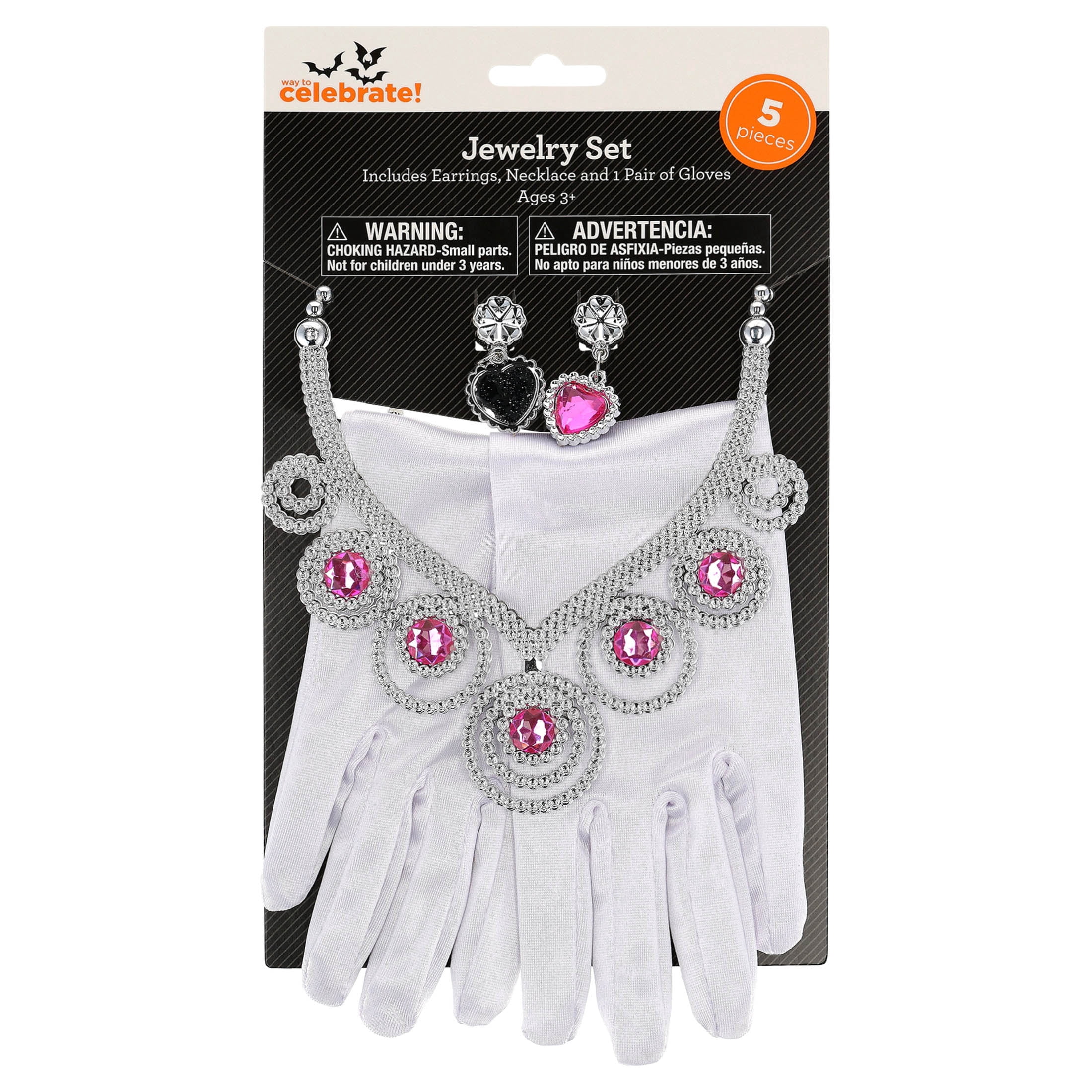 Princess Jewelry Costume Accessory Set for Children, Pink and Silver, 5 Pieces, Halloween by Way To Celebrate