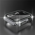 thumbnail image 1 of Compatible with Apple Watch Case 44mm 40mm with Screen Protector Bling Case Crystal Diamond Tempered Glass Protective Cover for Apple Watch Series 6 5 4 SE,black, 1 of 5