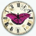 thumbnail image 1 of Designart Horloge Murale Fermière Rouge Papillon Style Campagne Française, 1 of 2