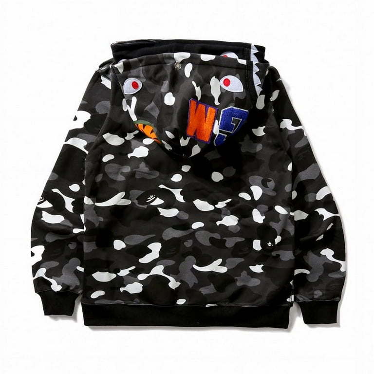 Bape hoodie black and white camo online