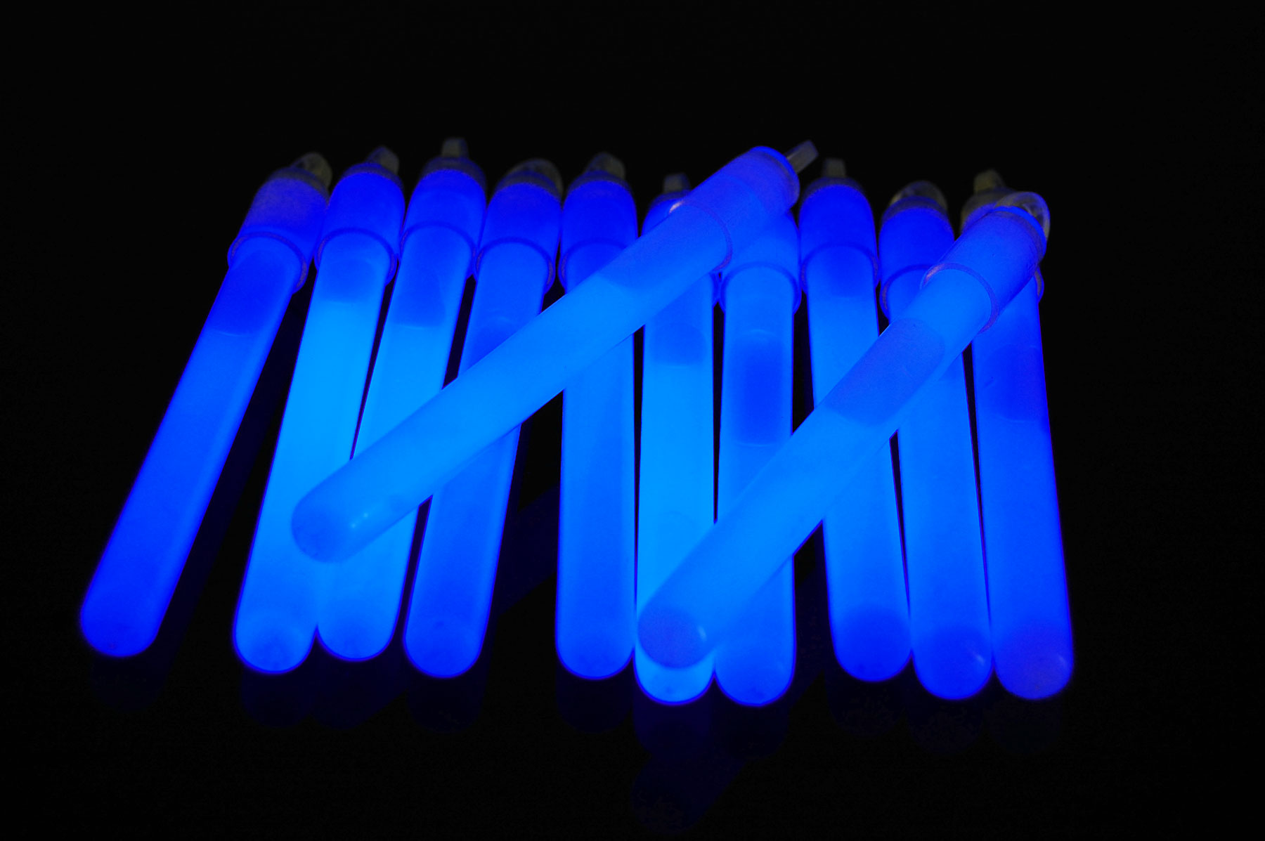 DirectGlow 50ct 4 inch Blue Glow Sticks  with Lanyards 
