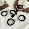 thumbnail image 5 of Weflink Elegant Artificial Pearls Hairband For Women 5PCS Soft Elastic Scrunchies Ponytail Holder for Various Occasion and Outfit, 5 of 15