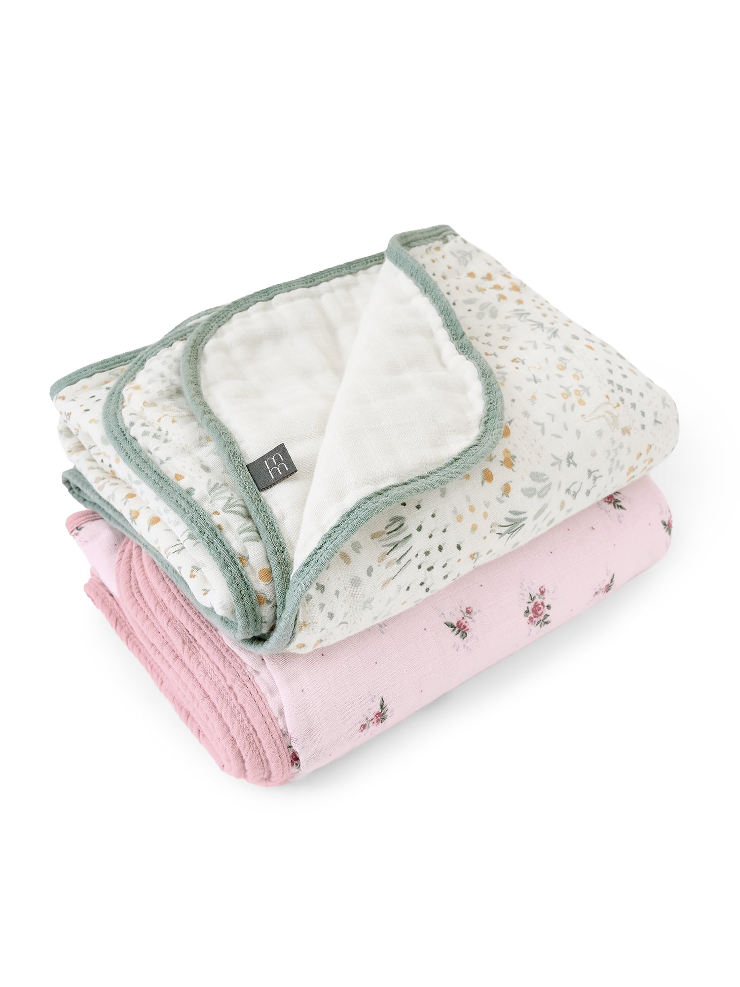 Modern Moments by Gerber Baby Neutral Muslin Blanket, Garden, One Size