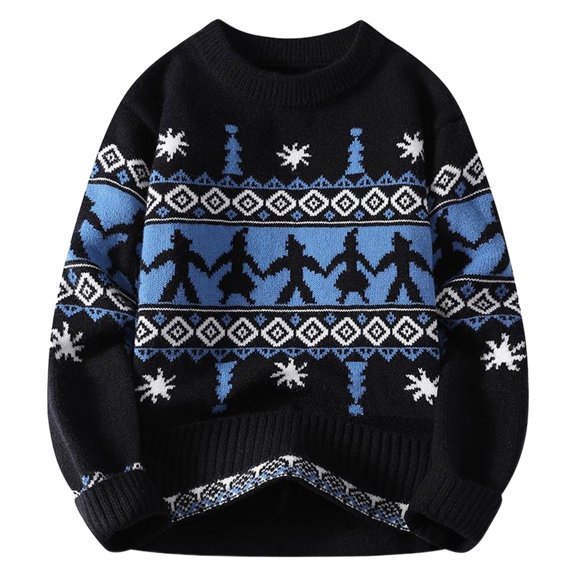 LUOGENLI Chandail pour Homme à Fermeture Éclair Jaune Col Rond Manteau en Tricot pour l'Hiver Motif Design Chandail Décontracté Tricot pour Jeunes Adultes Confortable et Stylé Chandail pour Homme à Fermeture Éclair 3X Noir Taille TTG