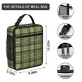 thumbnail image 3 of Green and Black Checkered Pattern Insulated Lunch Bag for Men Women,Waterproof Lunch Box for Work,Picnic or Travel,Thermal Insulation,10.63x9.06x3.54 Inches, 3 of 5