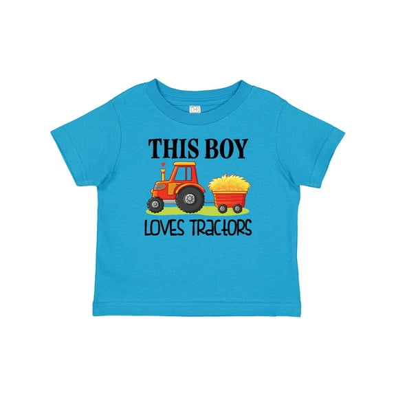 Inktastic Farming Cute Boy Loves Tractors Boys Baby T-Shirt