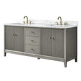 thumbnail image 5 of Vanity Art 72" Bathroom Vanity with Sink and Engineered Marble Top, Freestanding Storage Cabinet with 3 Drawers and 2 Shelves, 5 of 6