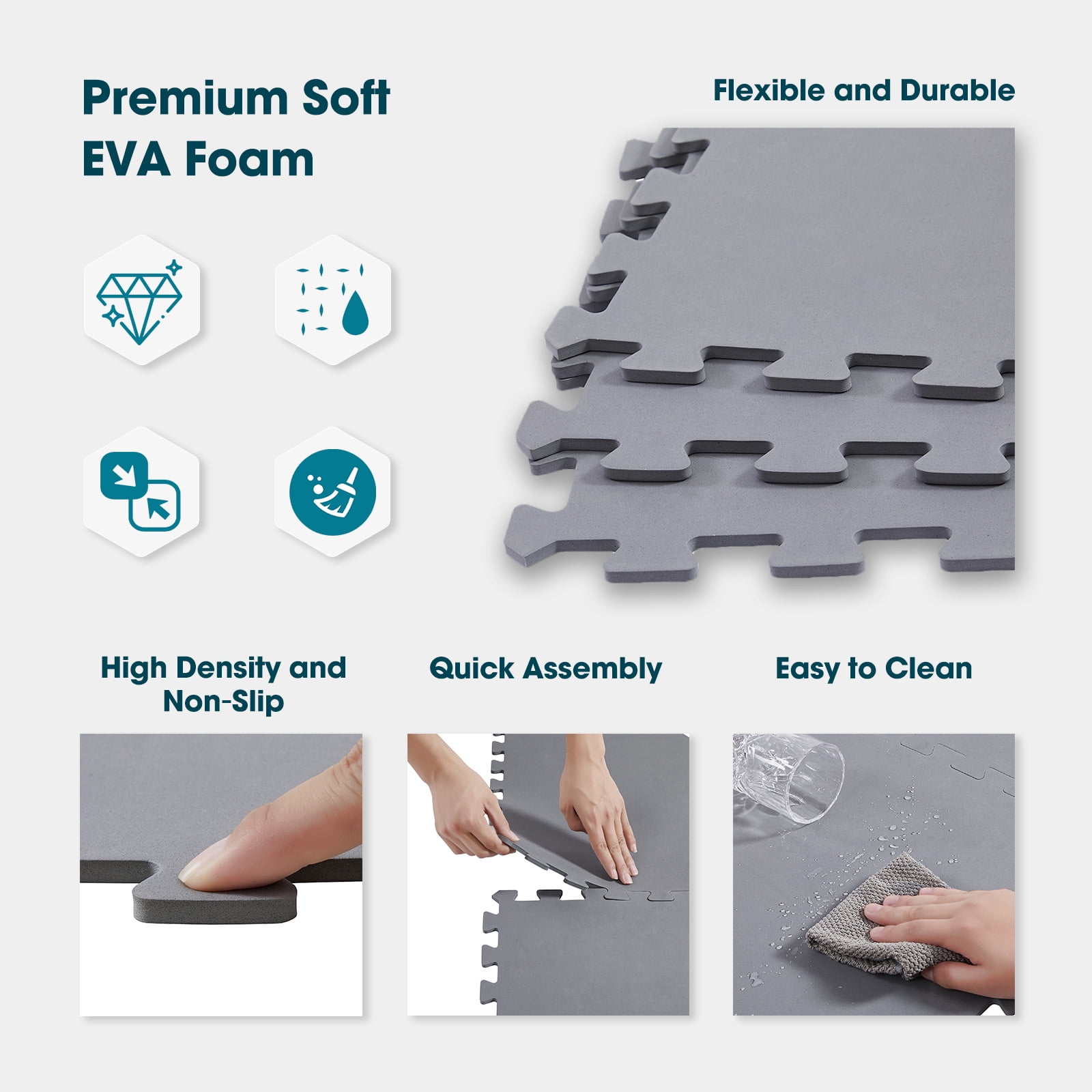 RELXTIME 1/5" Thickness Hot Tub Mat, Inflatable Hot Tub Thickened Pad Outdoor Indoor, Anti-Slip Reusable Extra Large Ground Mat, 77.2" x 77.2"