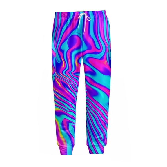 CONROSES Mens Baggy Sweatpants Graphic Print Pants for Men Casual Wide Leg Elastic Waist Drawstring Soft Loose Sports Joggers With Pockets