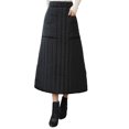 thumbnail image 1 of Invierno Mujer Abajo Faldas Abajo Bolsillo Cintura Alta A Prueba De Viento XXL Rayas Sunnimix Falda de mujer, 1 of 8
