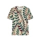 thumbnail image 5 of Fiudx Liquidación de Ahorros de Verano Blusa Holgada Estampada con Cuello Redondo Retro de Manga Corta a La Moda para Mujer, Manga Tres Cuartos, 5 of 5