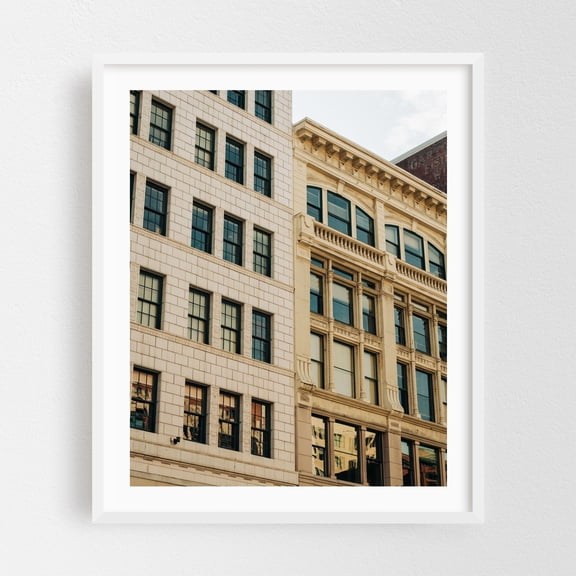 Detroit Architectural 07 - Detroit Michigan Photography White Framed Wall Art Print 16 x 20 inches