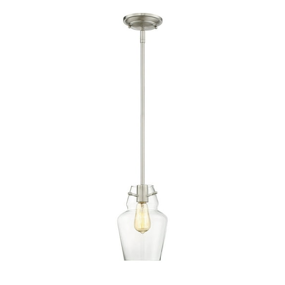 Satin Nickel One Light Mini Pendant from the Vintage Collection