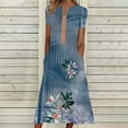thumbnail image 2 of Dyegold Sundresses for Women Casual Beach - Womens Summer Dresses V-Neck Short Sleeve Vintage Floral Print Plus Size Maxi Sun Dress ​Summer Beach ​Holiday ​Dresses, 2 of 5