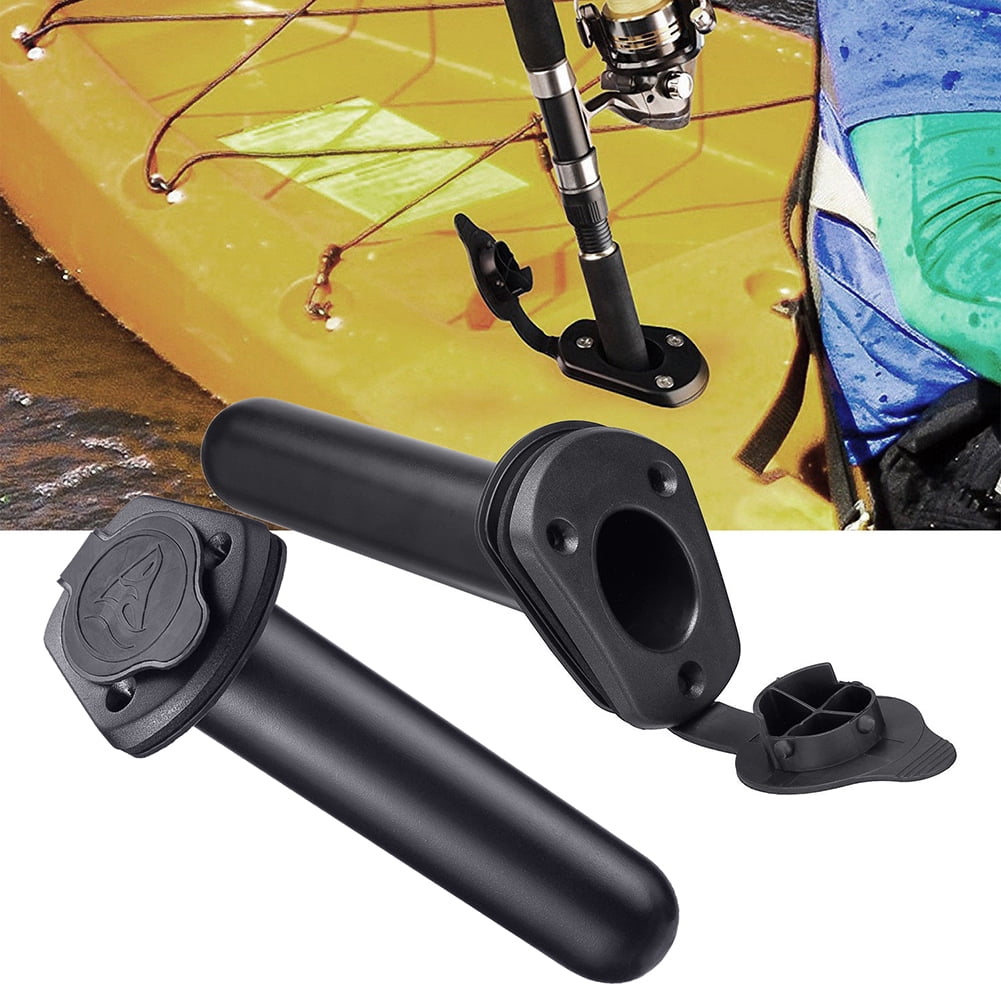 Details about   2Pcs Plastic Flush Mount Fishing Boat Rod Holder with Cap Cover Kayak Canoe 