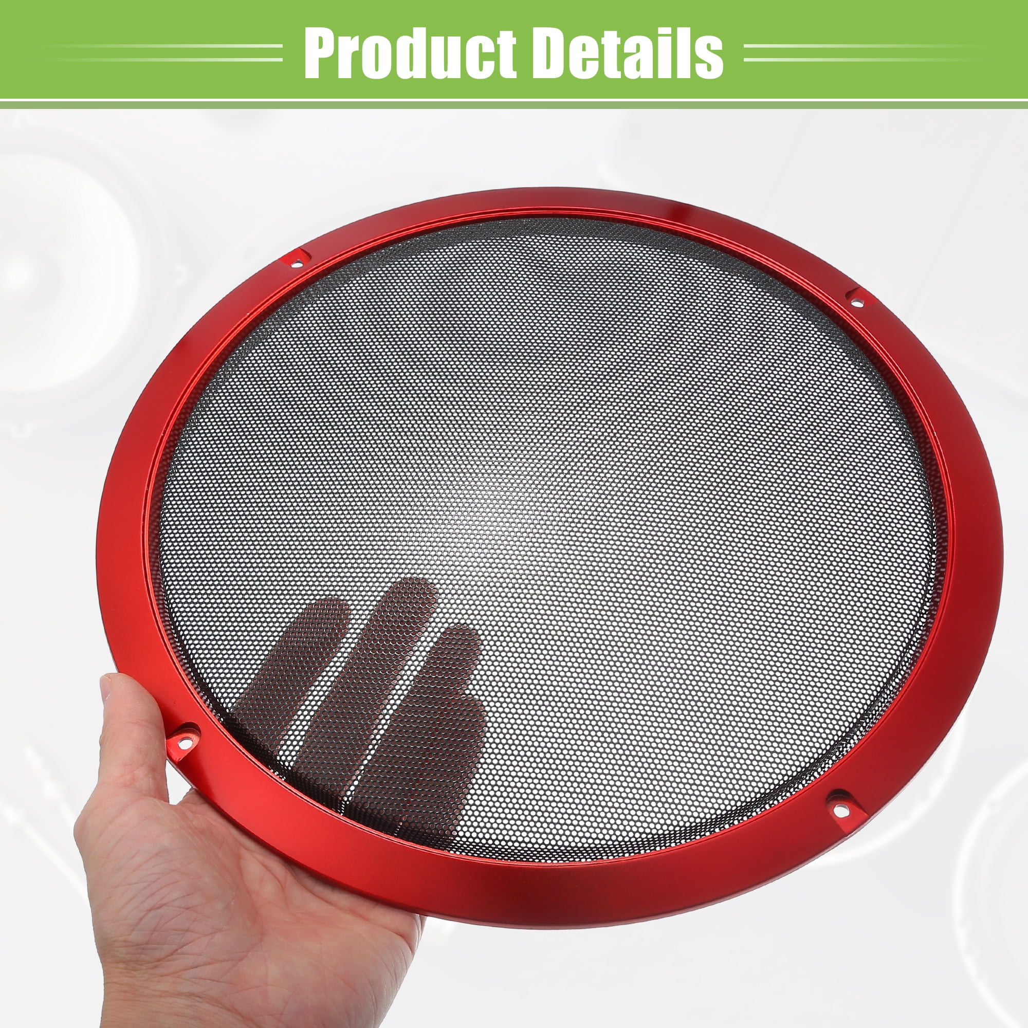 Unique Bargains Speaker Grills Cover Round Audio Speaker Subwoofer Protector Case Red 10"