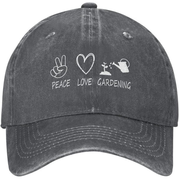 Peace Love Gardening Hat Cotton Washed Denim Baseball Caps for Men Women