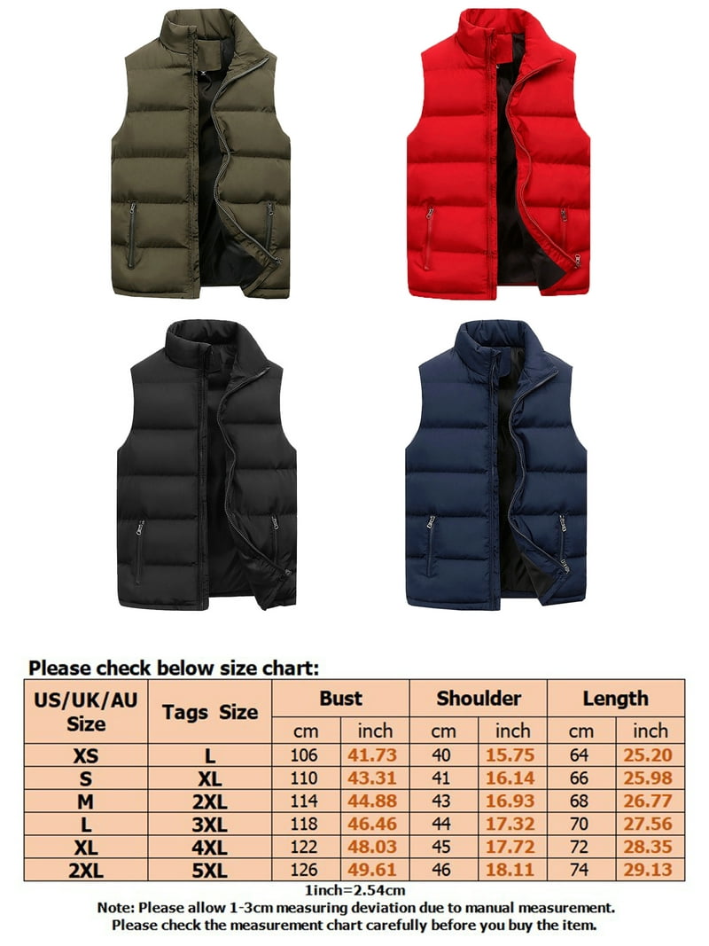 Haite Men's Winter Outerwear Padded Puffer Vest, Sleeveless Jacket