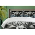 thumbnail image 4 of Ambesonne Rustic Duvet Cover Set, Monochrome Farmhouse Cow, King, Grey Black and Blue, 4 of 6