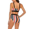 thumbnail image 5 of Huowey Women Bikini Plus Size Swimsuit Striped Sexy Backless Beach Vacation New Plus Size Swimwear Beach Vacation Swim Wear Honeymoon Cruise Trendy Wear, 5 of 6