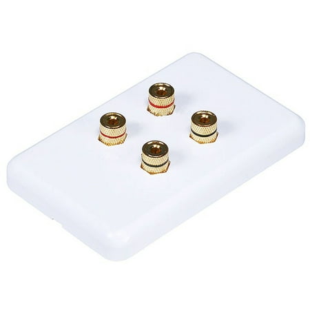 MonopriceHigh Quality Banana Binding Post Wall Plate for 2 Speaker - Coupler Type