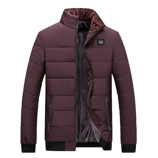 Jovati Mens Jacket Winter Mens Winter Zipper Fashion Cotton Keep Warm Pockets Jacket Top Outwear Coat Other Xxl
