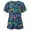 Black, variant on HIMONE Loose Short Sleeve Scrub Top for Women Ladies Butterfly Floral Print Blouse Casual Pockets Workwear T Shirt