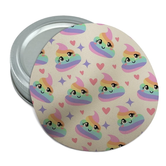 Cute Rainbow Poop Pattern Round Rubber Non-Slip Jar Gripper Lid Opener