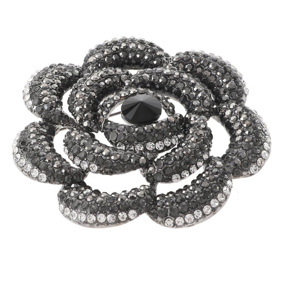 Large Crystal Flower Brooch