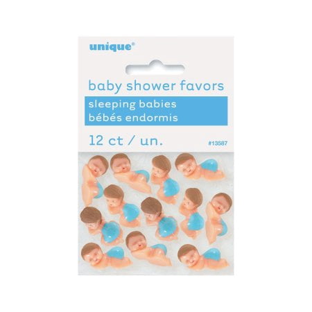 (4 Pack) Mini Plastic Baby Boy Baby Shower Favor Charms,