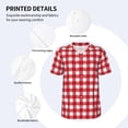 thumbnail image 3 of Lsque Red Checkboard Pattern Mens Polo Golf Shirts Funny Graphics Shorts Sleeve Button Shirts Baseball T-shirt-4X-Large, 3 of 7